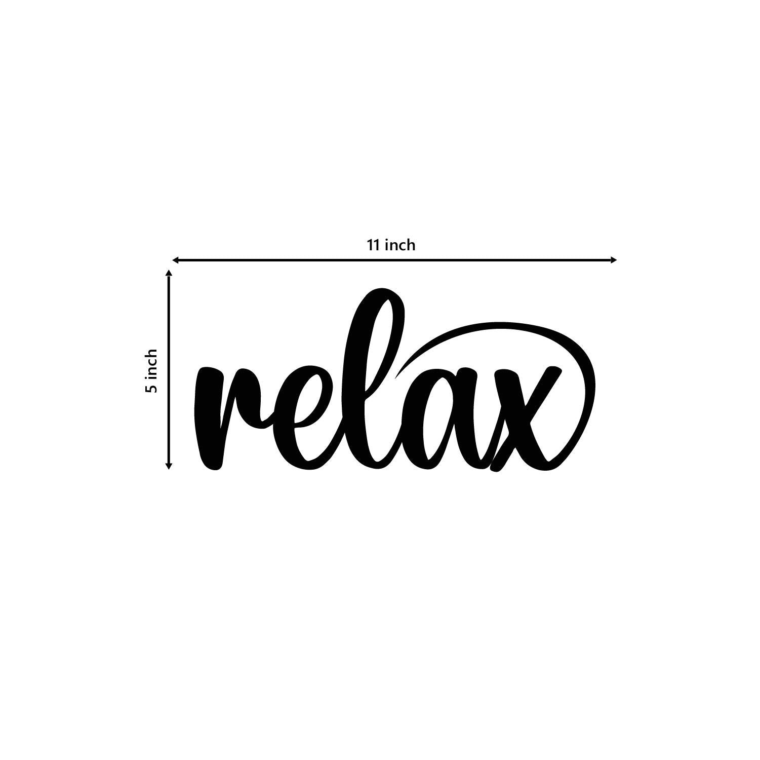 eCraftIndia Relax Black Engineered Wood Wall Art Cutout, Ready to Hang Home Decor